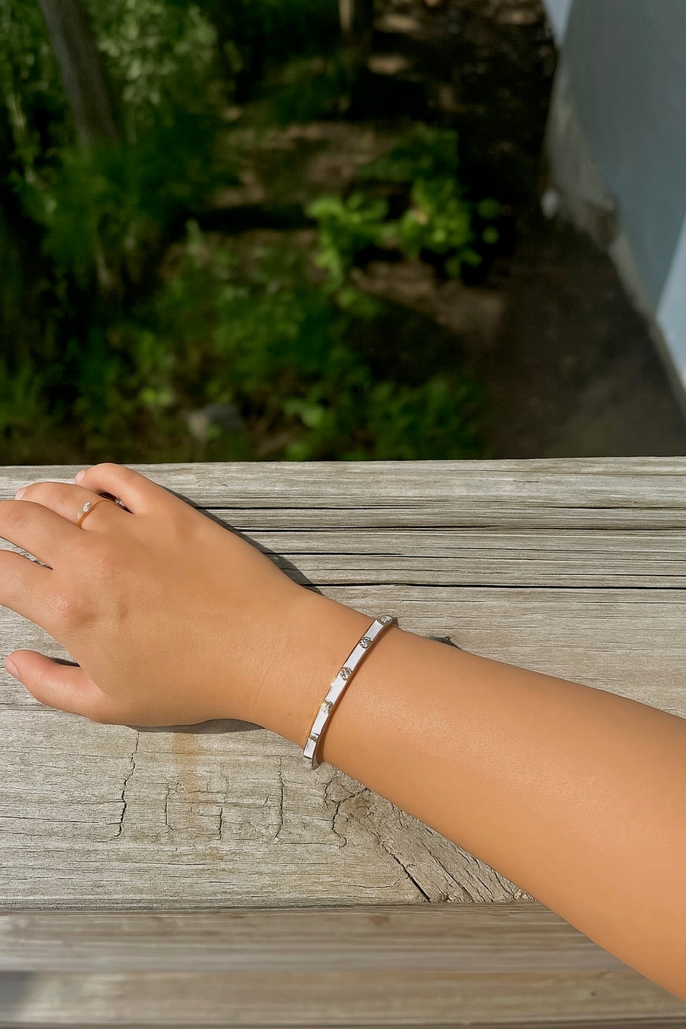 Nova Sparkly Cuff Bracelet – White