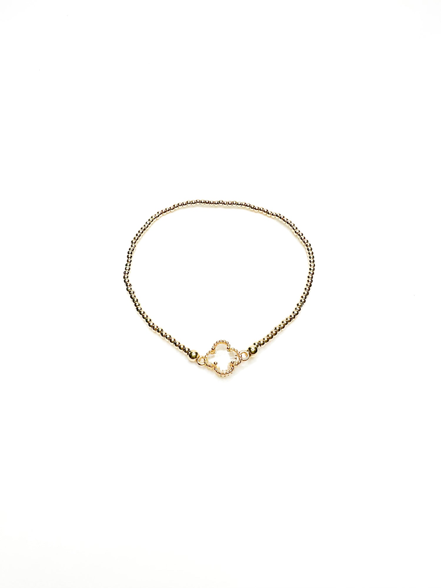gold beaded charm bracelet