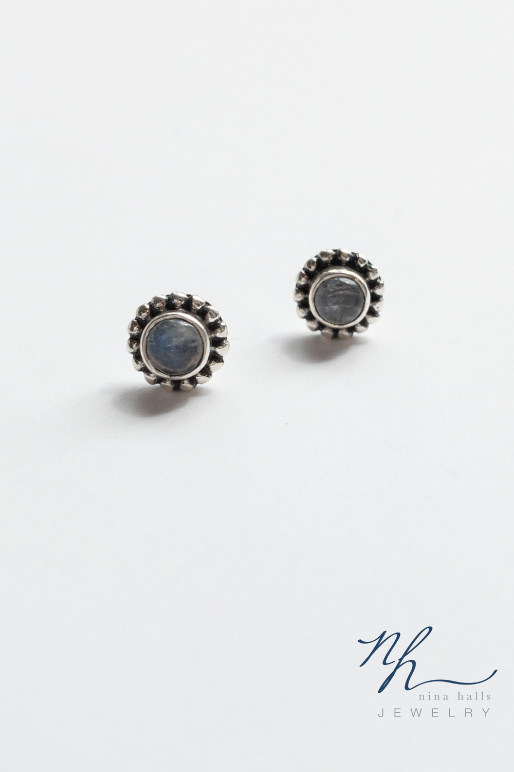 persephone studs with logo 
