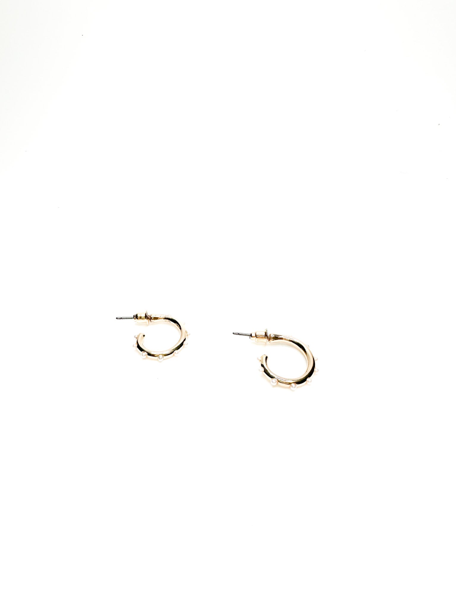 mini gold hoops with pearls
