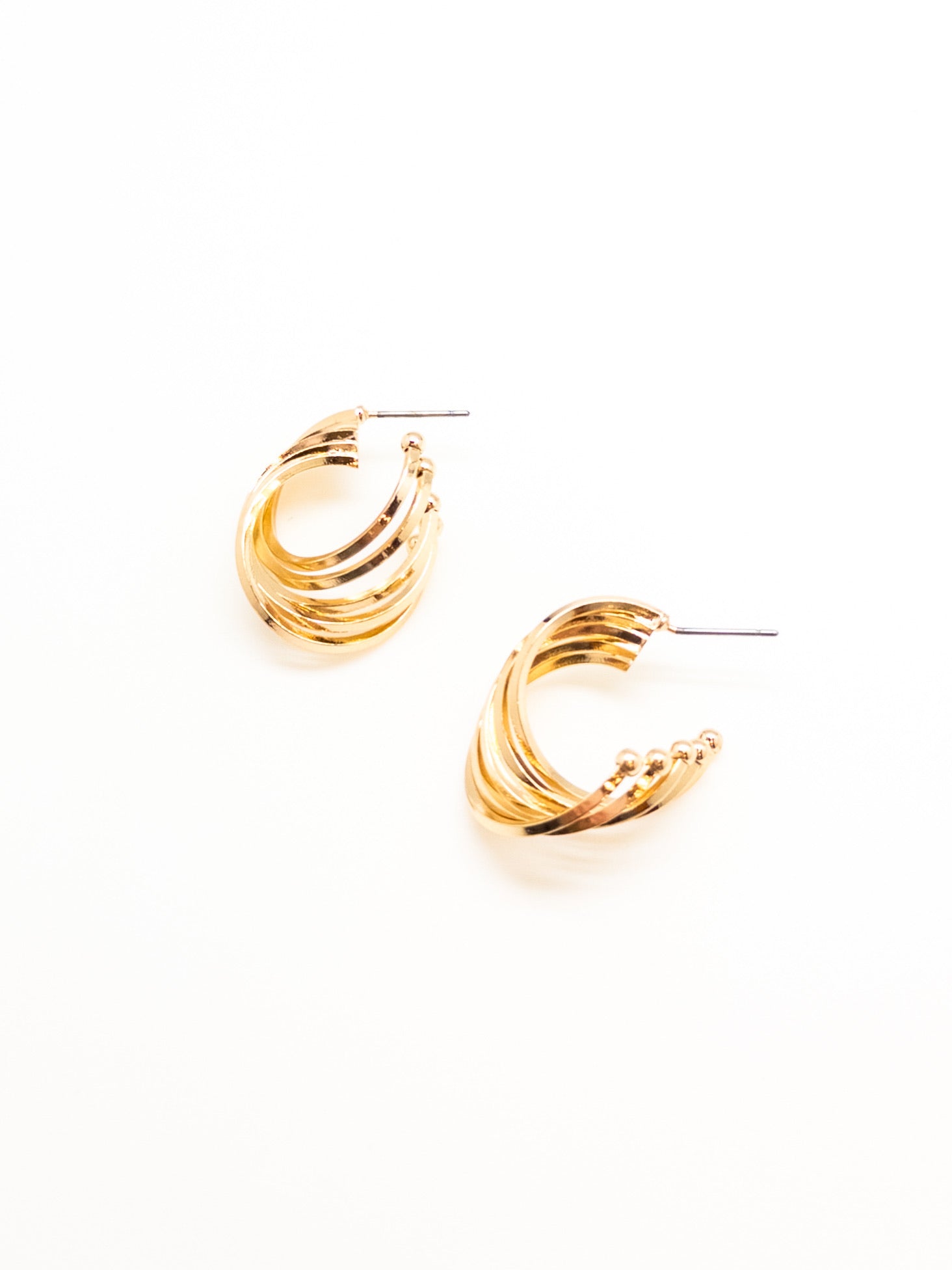 Swirl Nickel Free Short Gold Hoops