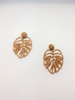 Tan Leaf Earrings 
