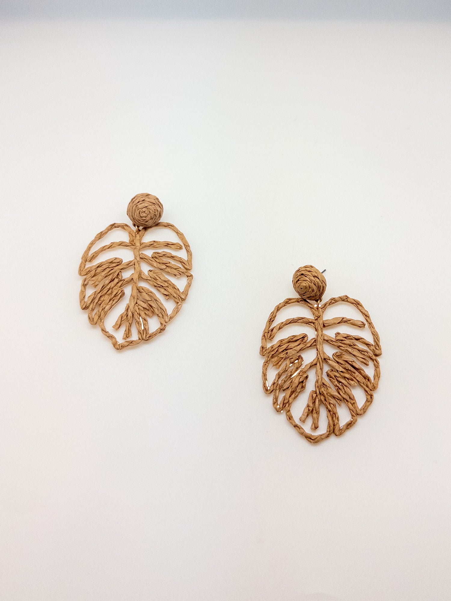 Tan Leaf Earrings 