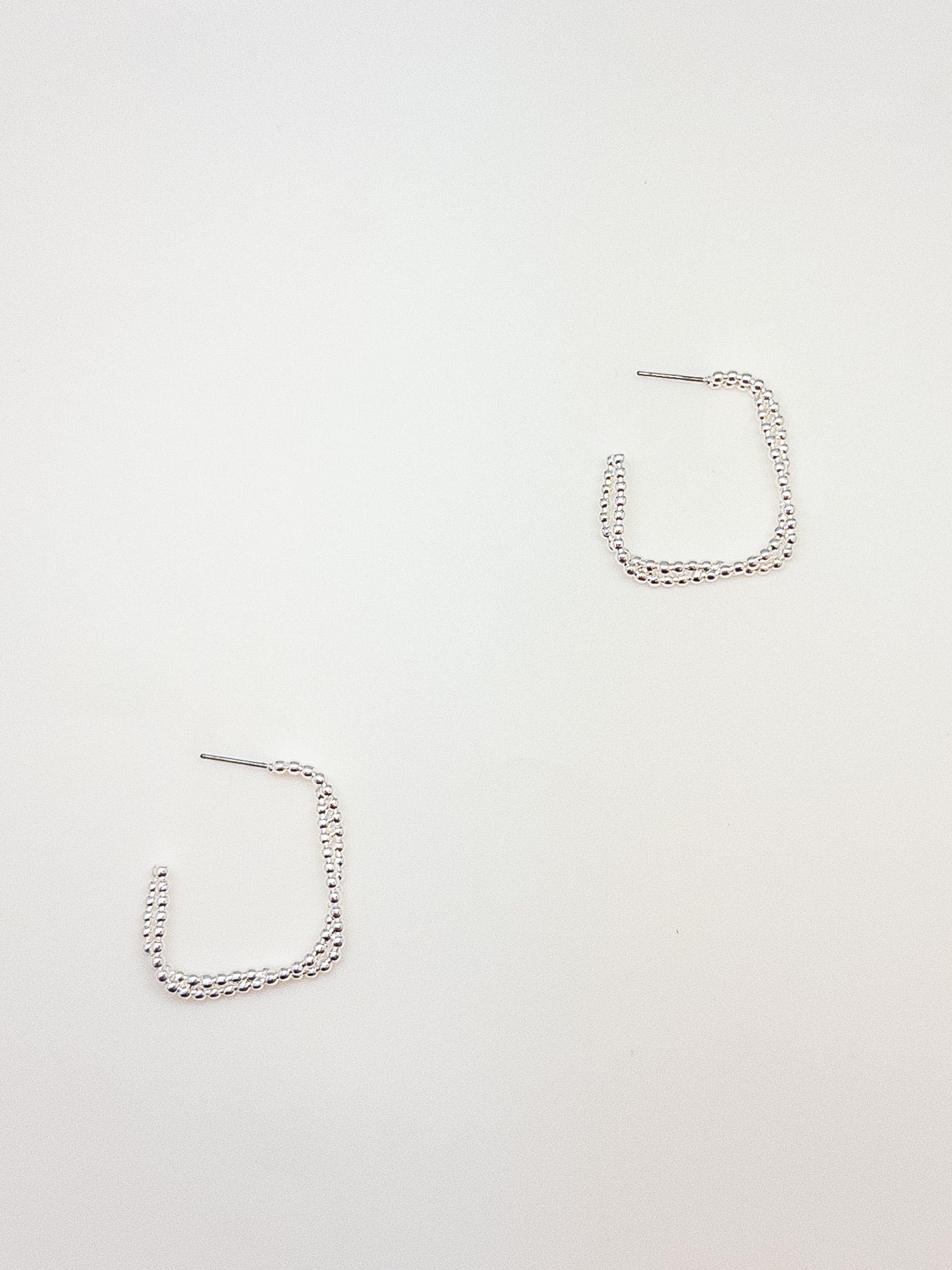Square Silver Hoops