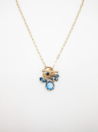 blue gold plated Quinn necklace with charms