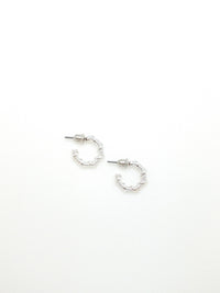 Layla small silver hoop earrings with a twisted rope detail