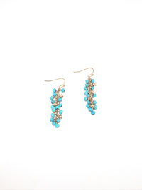 Alayna turquoise beaded earrings in gold