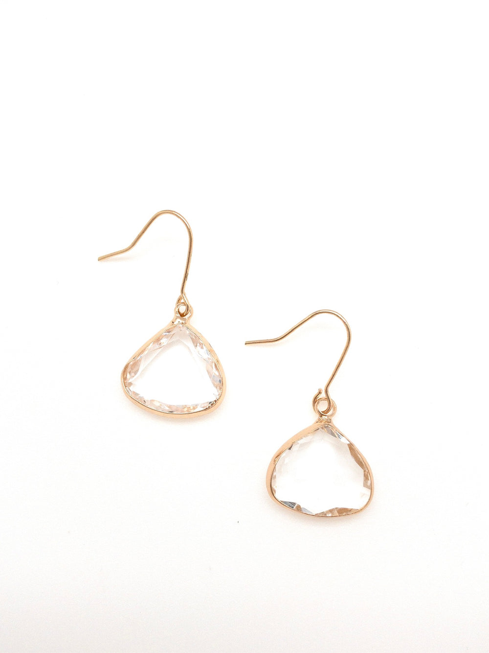 Kassie earrings with god and clear glass