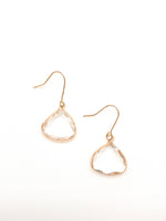 Kassie earrings with god and clear glass