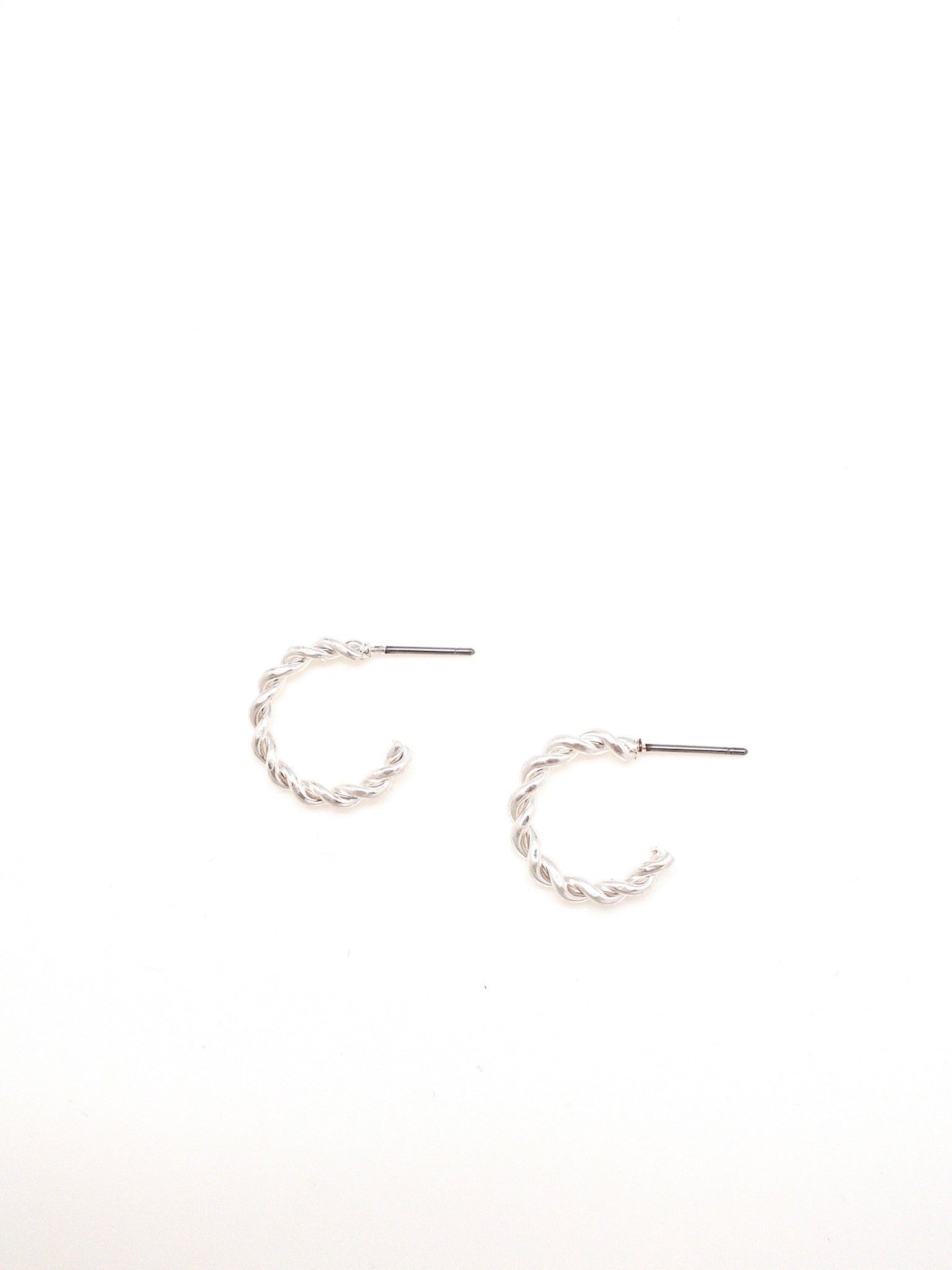 Maeve twisted rope hoops in silver