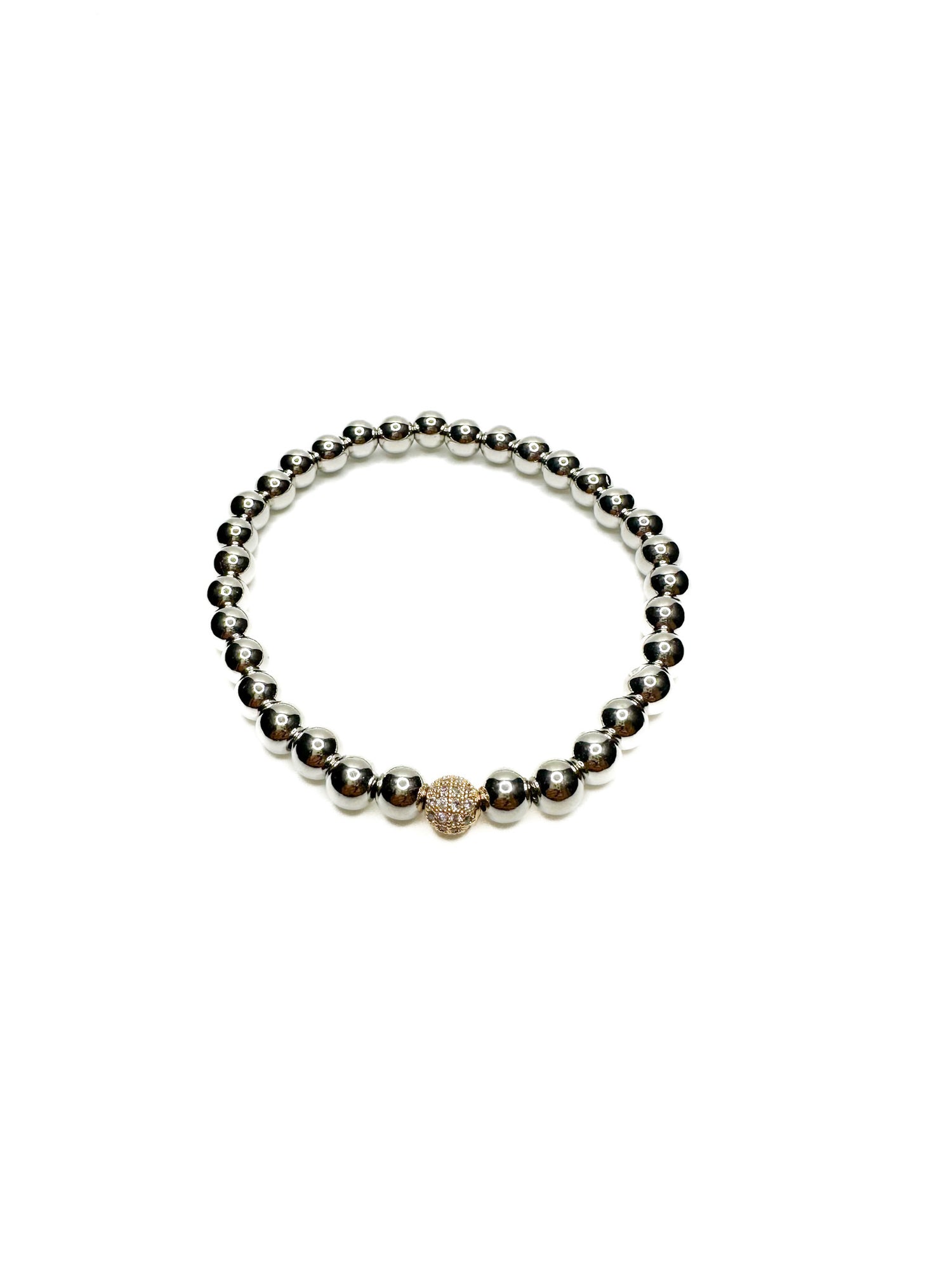 Amy Beaded Bracelet in Silver