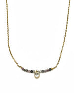 Stainless steel Ava Tourmaline Necklace with sparkling pendent