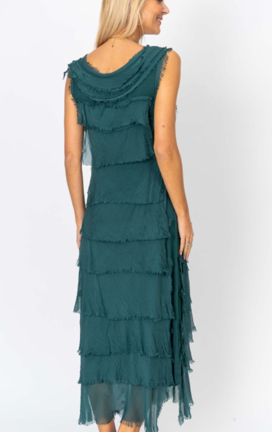 Back view of the Briella Silk Dress on model from Ardor Boutique