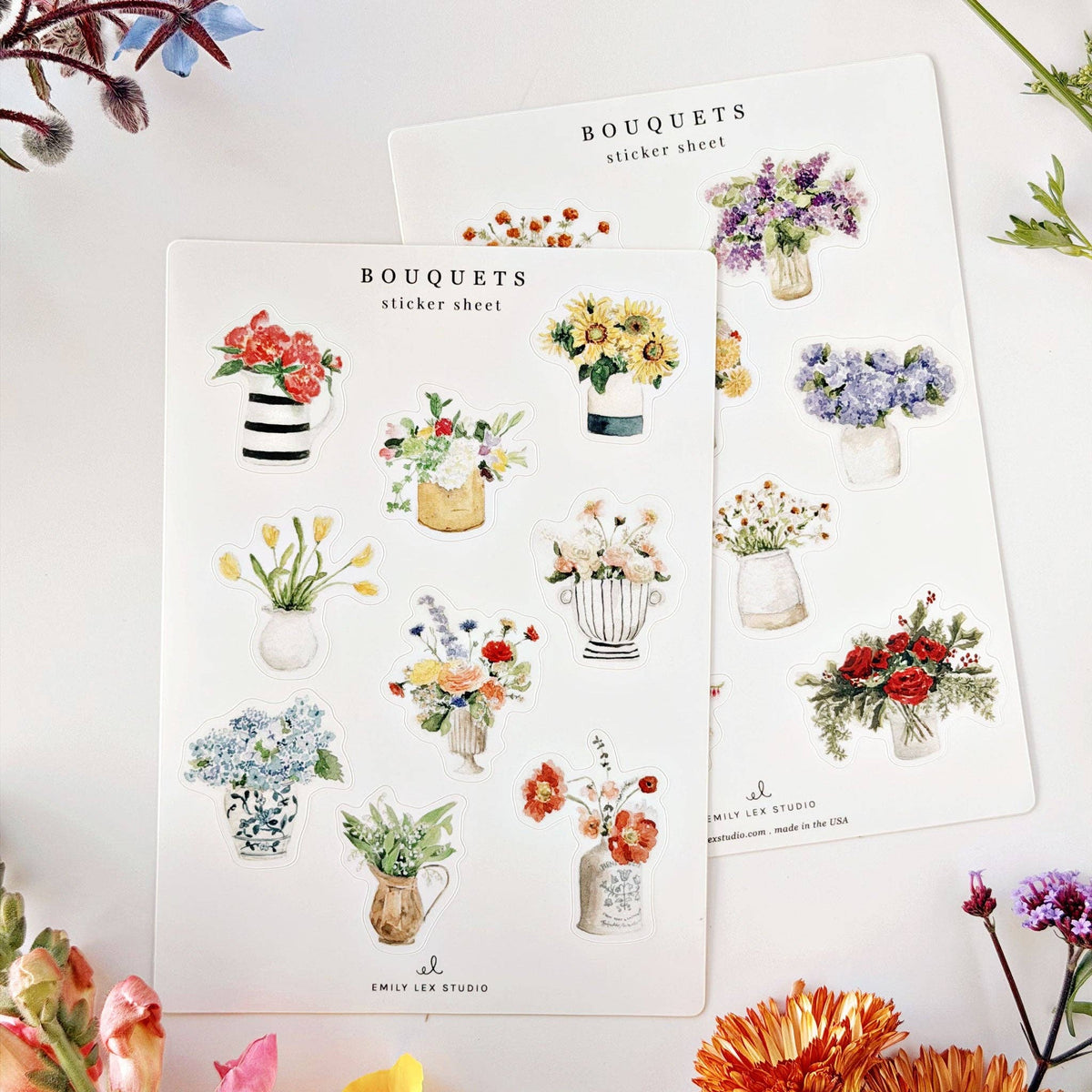 Bouquets sticker sheets byl Emily Lex 