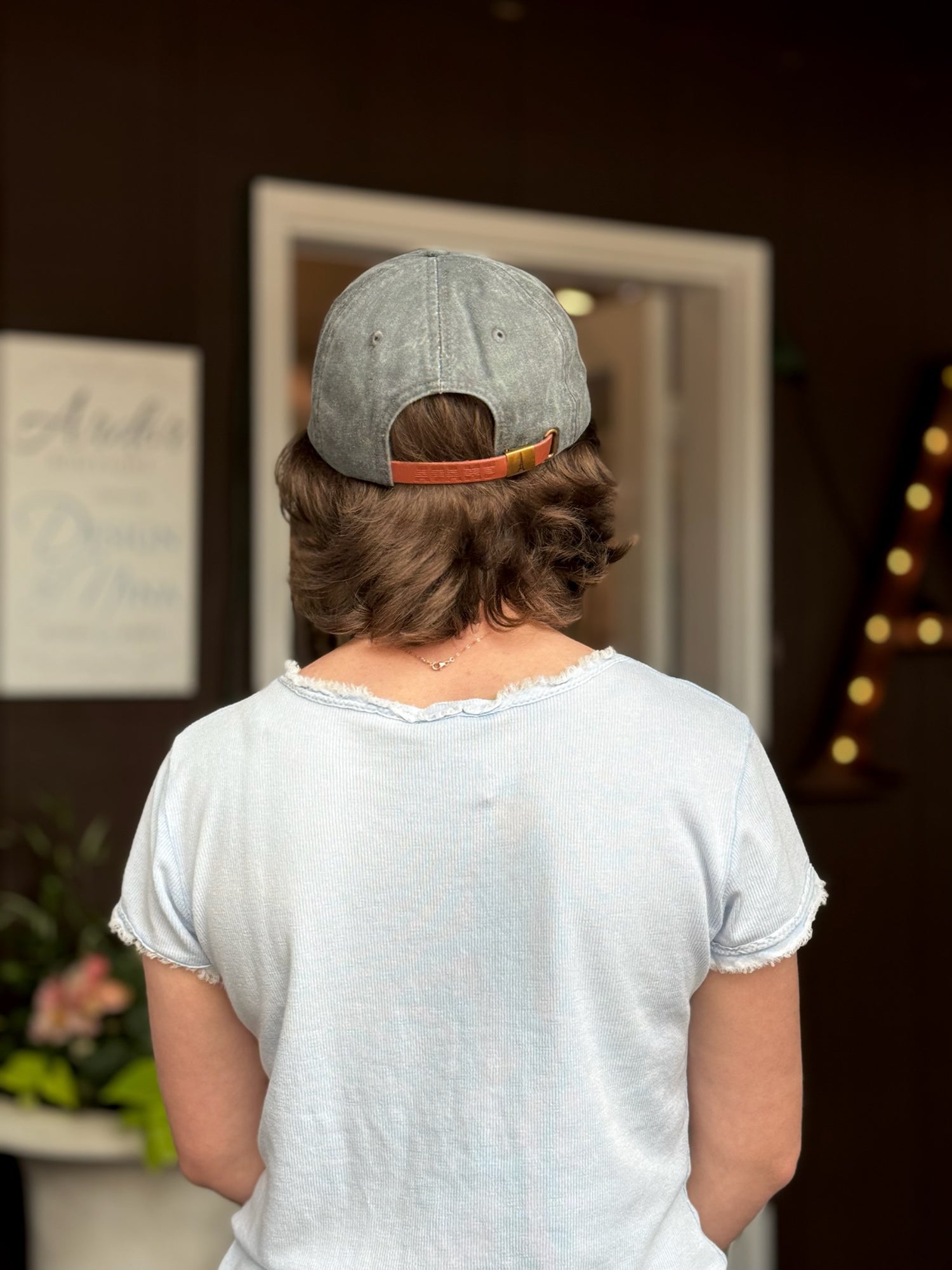 Charcoal Embroidered MN Hat Back View