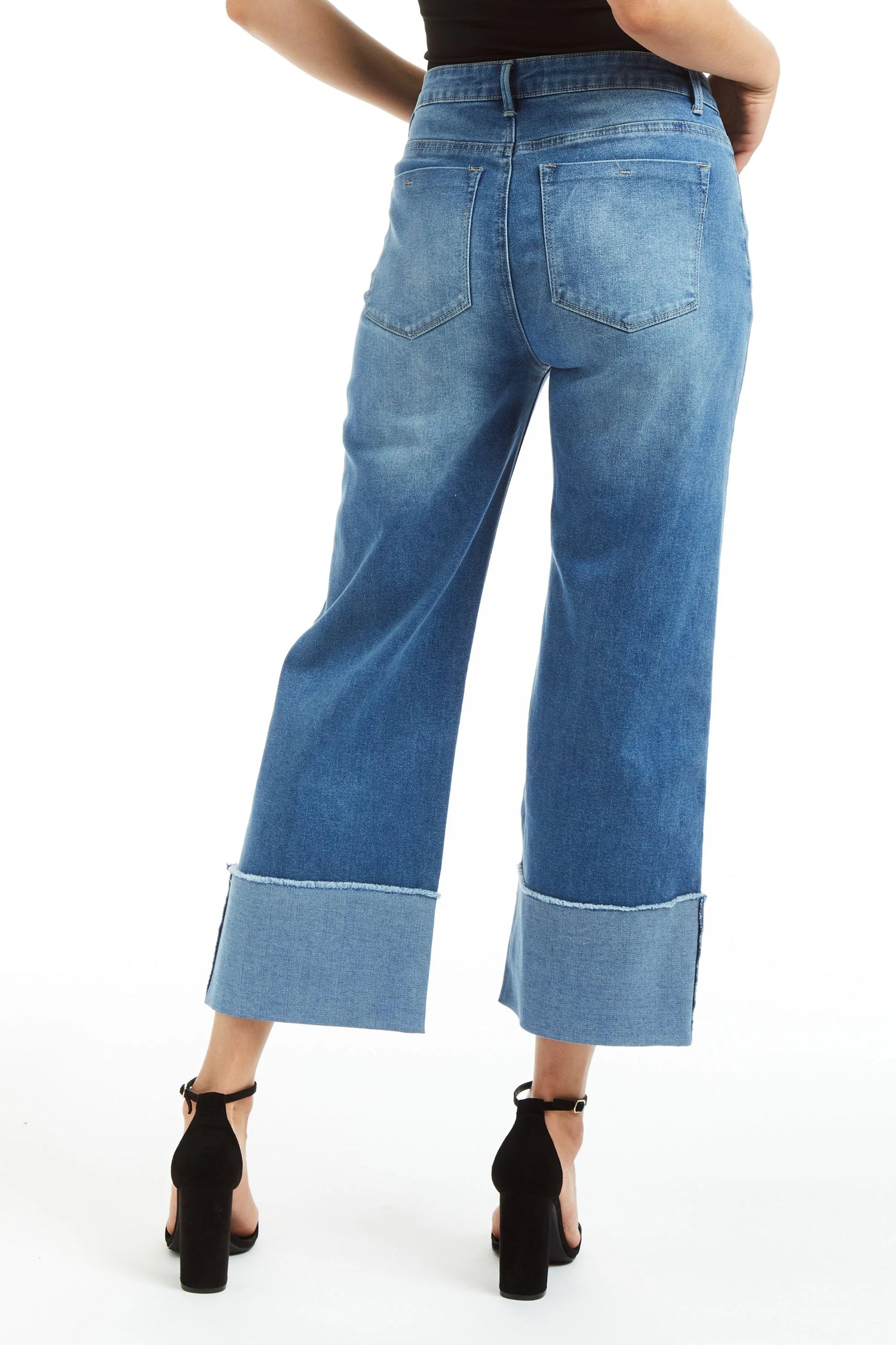 Charlotte Mid Rise Ankle Crop Jeans (back view)