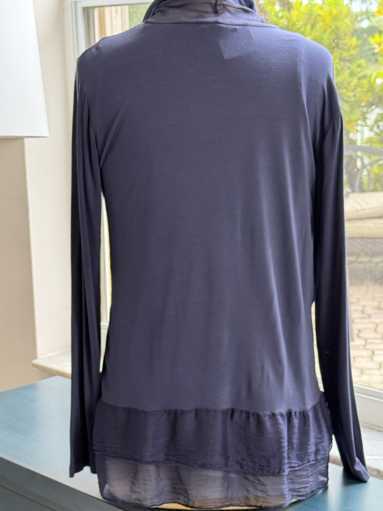 Silk cardigan in navy