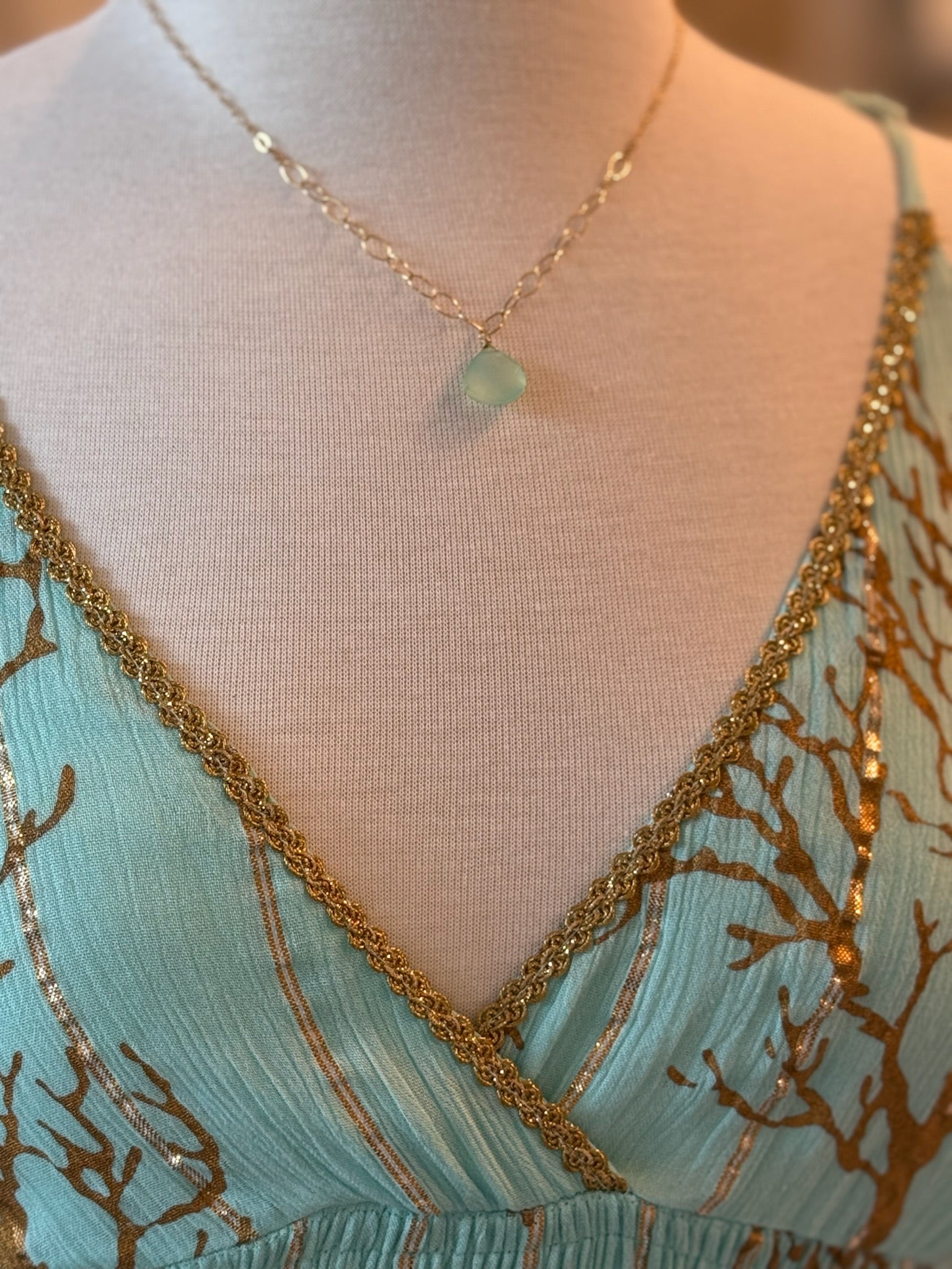 Coral Dress in Teal NH Necklace 