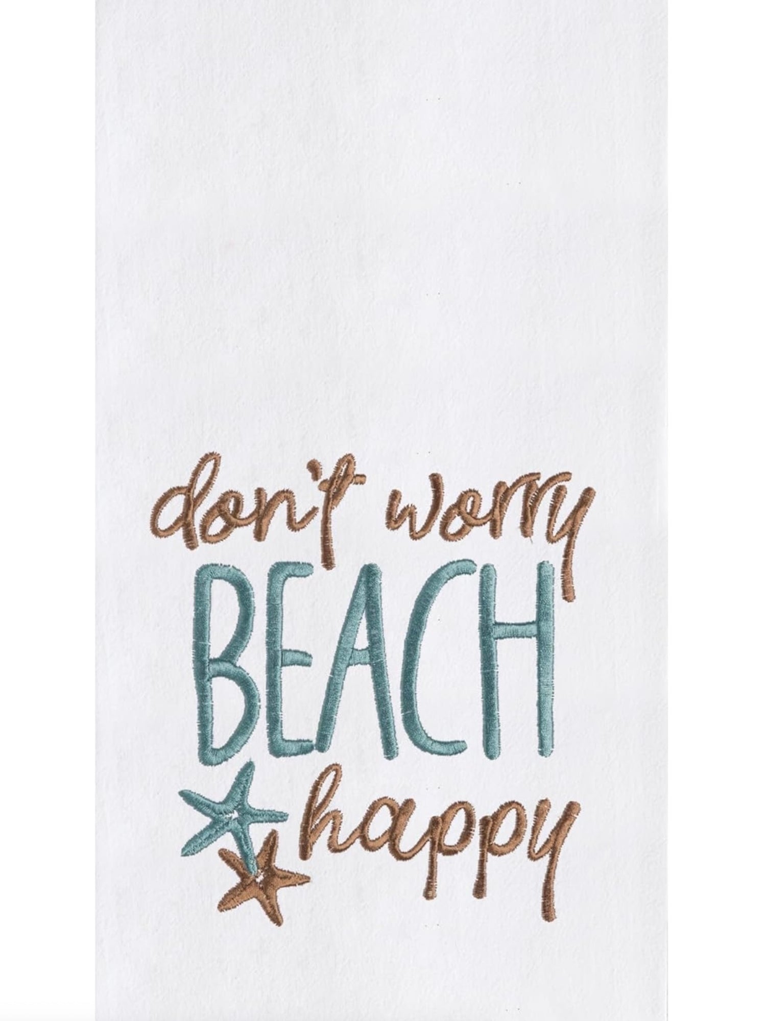 Don't Worry Beach Happy Tea Towel