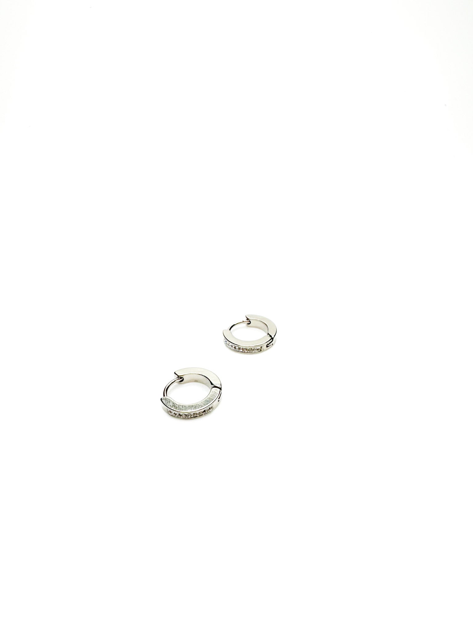 sparkling silver hoops