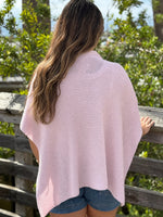 Elise Wrap Poncho in Pink back view
