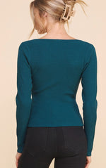 Emily Top in Dark Teal (back view)
