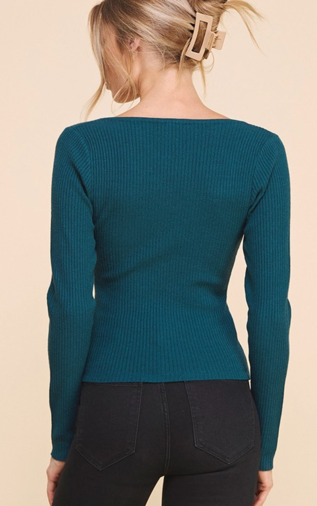 Emily Top in Dark Teal (back view)