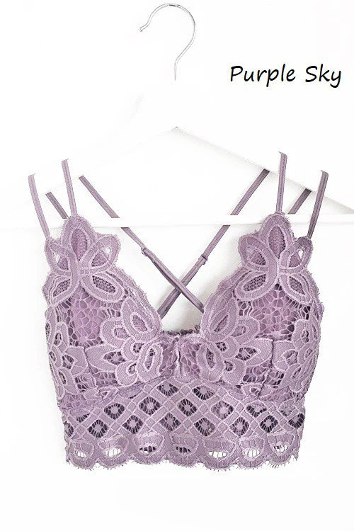 Purple lace bralette