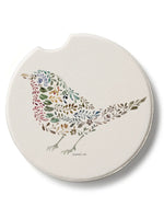 Bird Car Coaster with floral bird illustration from Ardor Boutique