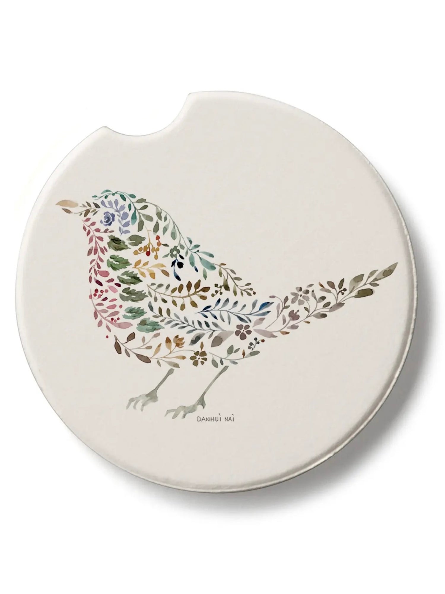 Bird Car Coaster with floral bird illustration from Ardor Boutique