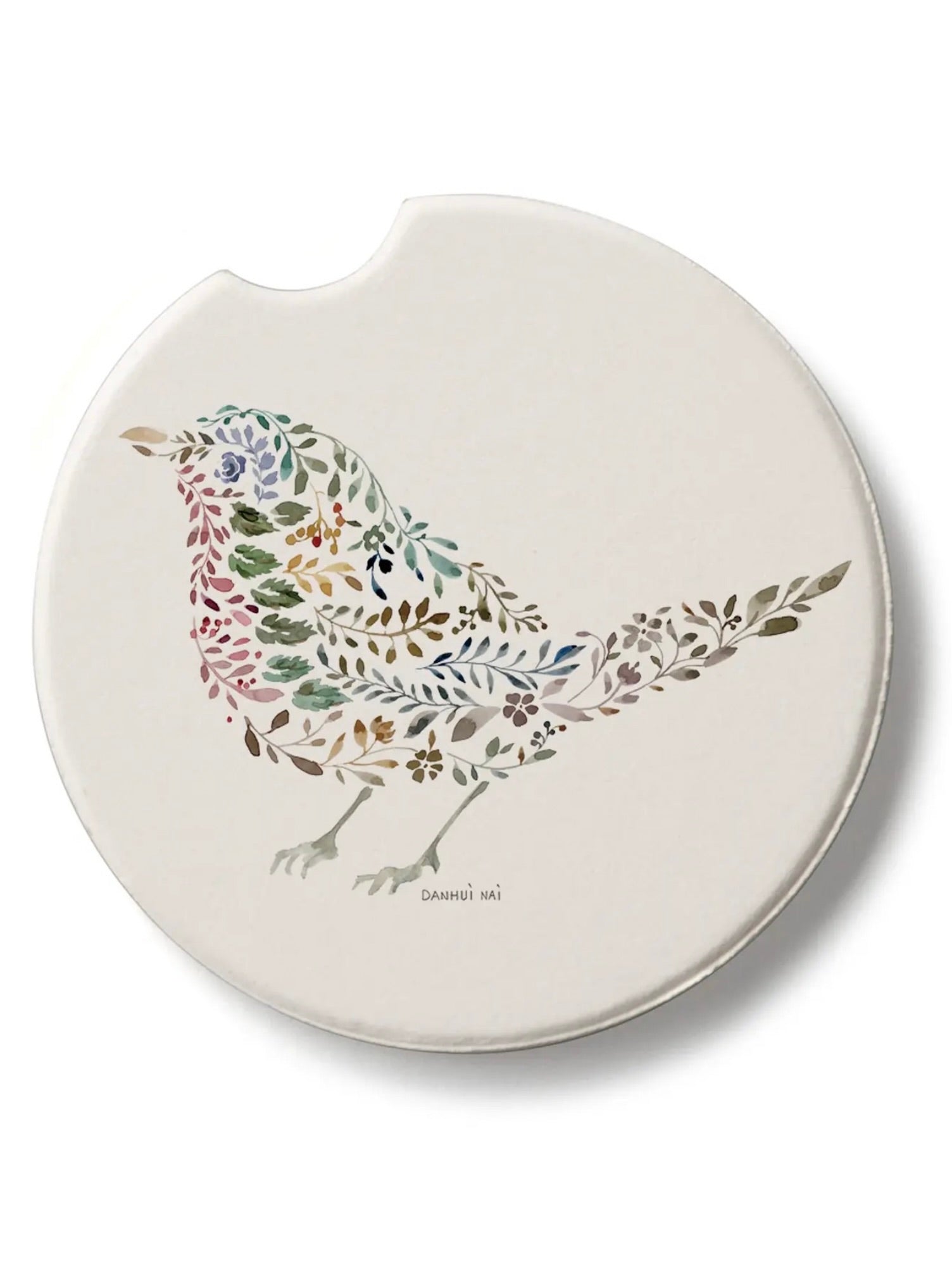 Bird Car Coaster with floral bird illustration from Ardor Boutique