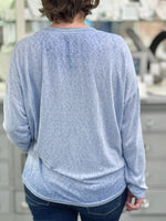 Grace Lightweight Sweater in Light Blue back