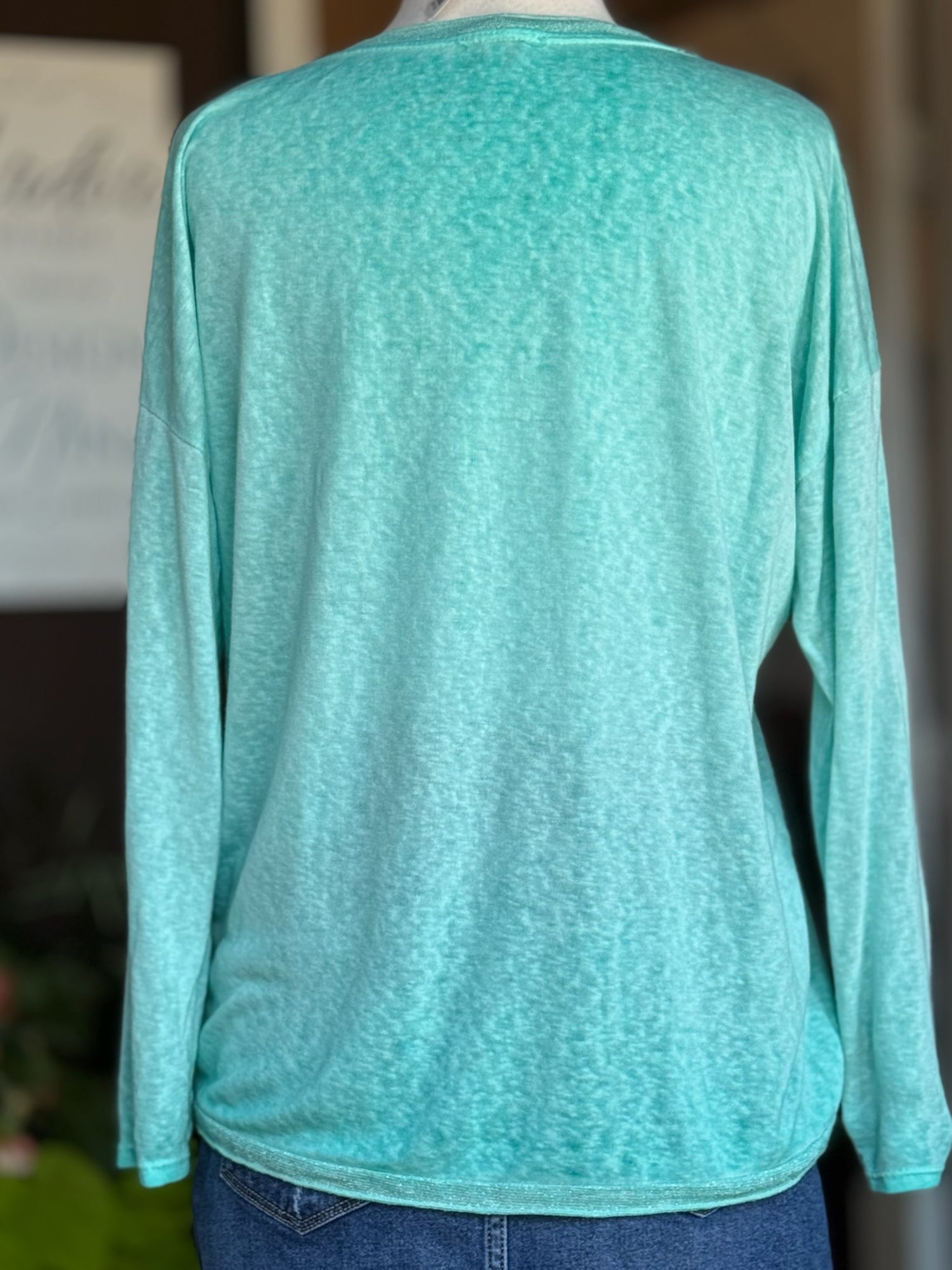 Grace Lightweight Sweater in Sea Foam back