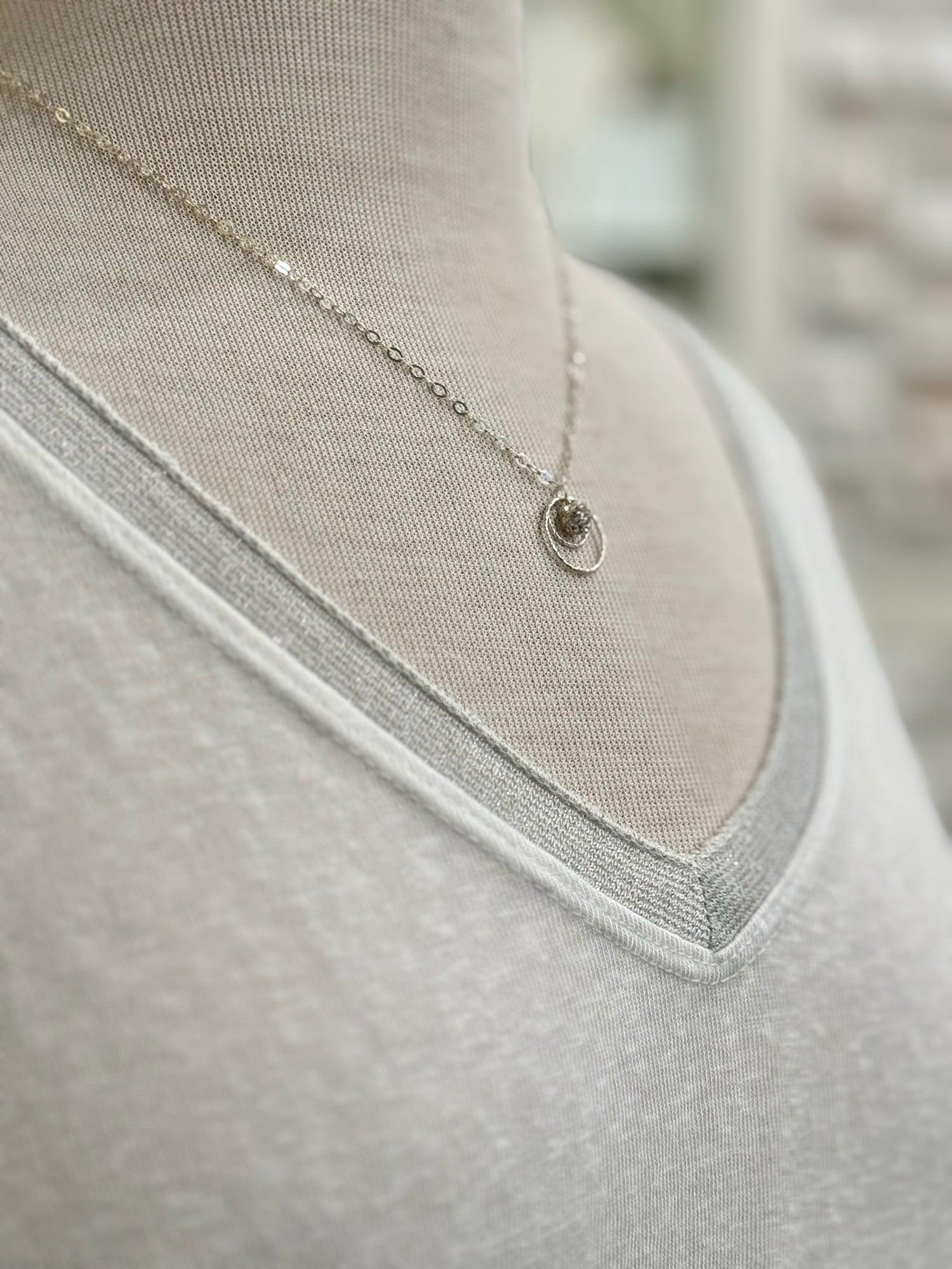 Grace Lightweight Sweater in White close up