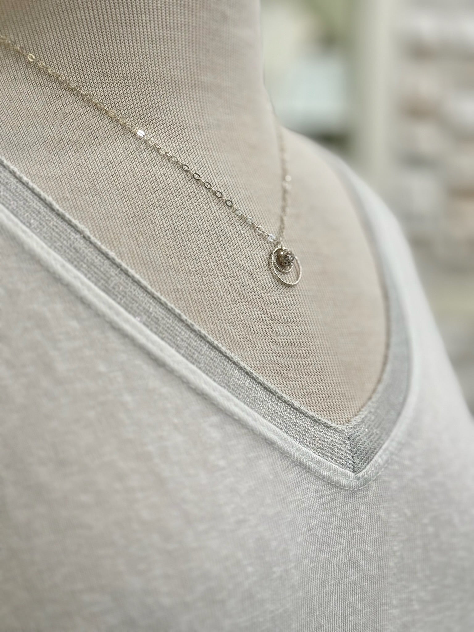 Grace Lightweight Sweater in White close up