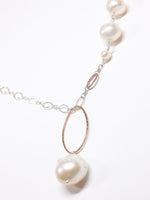 Dancing Pearl nh Necklace with rose gold and sterling