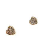 Sparkly gold heart studs