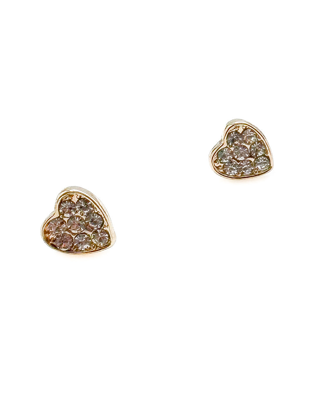 Sparkly gold heart studs
