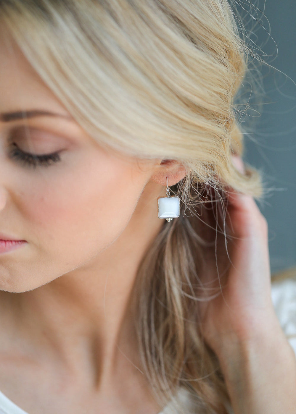 Megan Earrings in White
