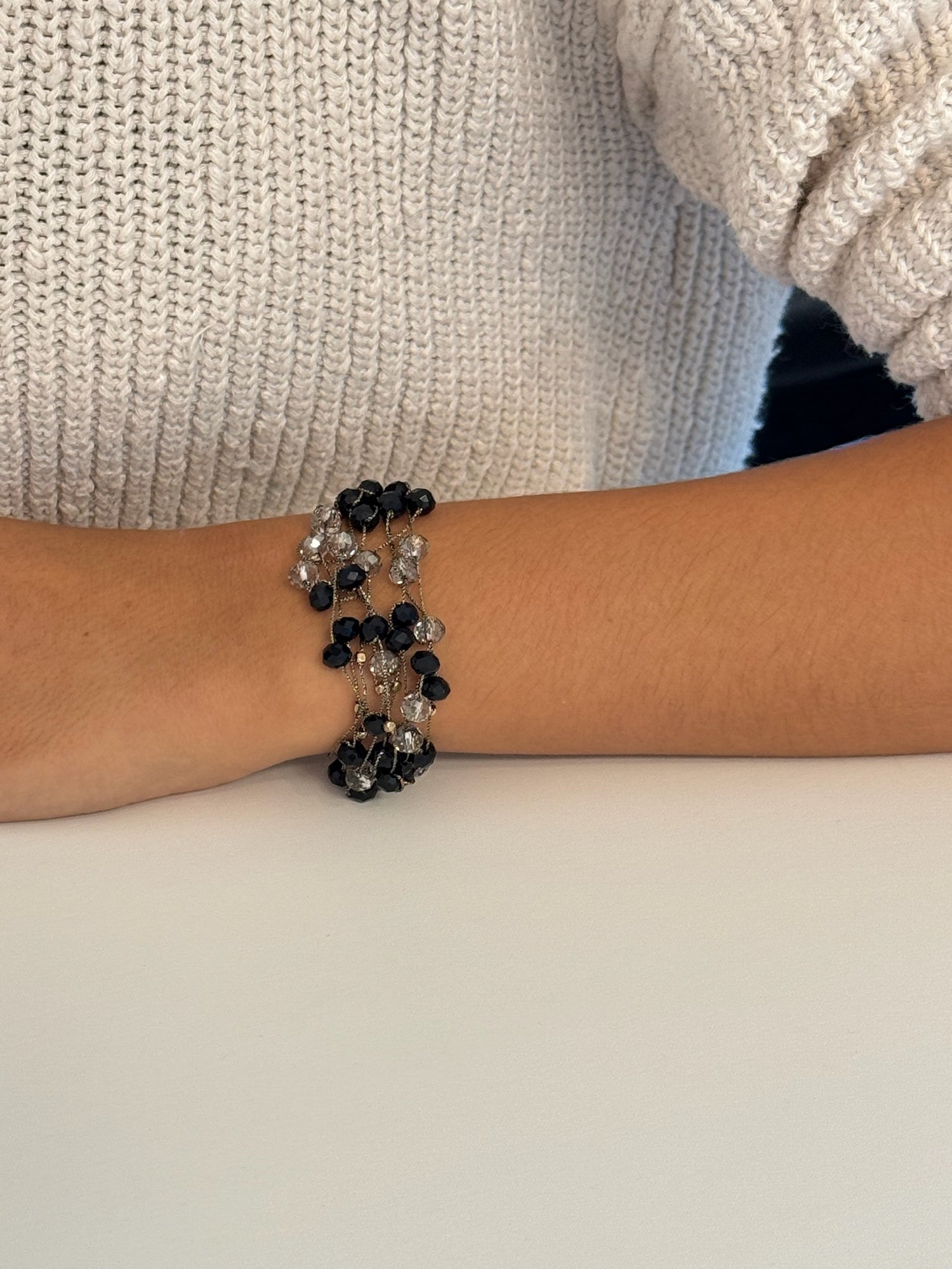 Stella black bracelet on model