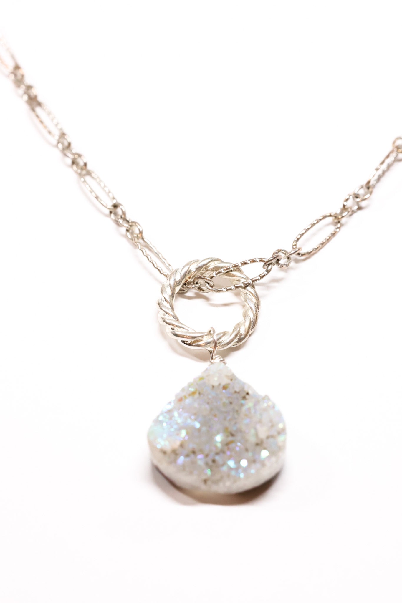 AB Drusy Necklace in silver