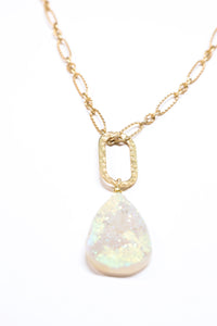 Drusy matte gold necklace 