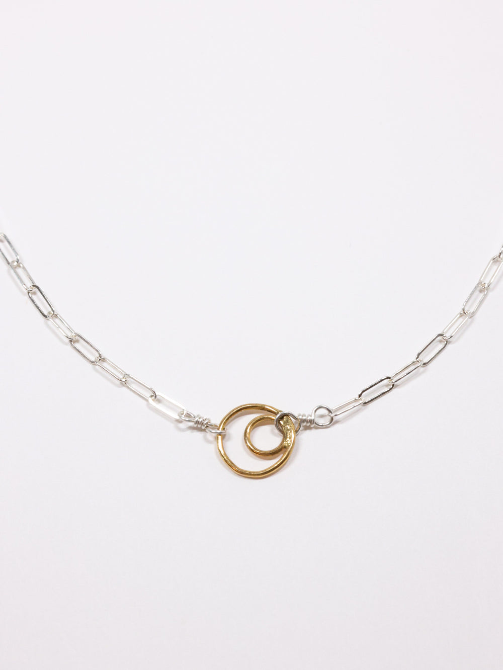 Convergent Circles necklace -silver