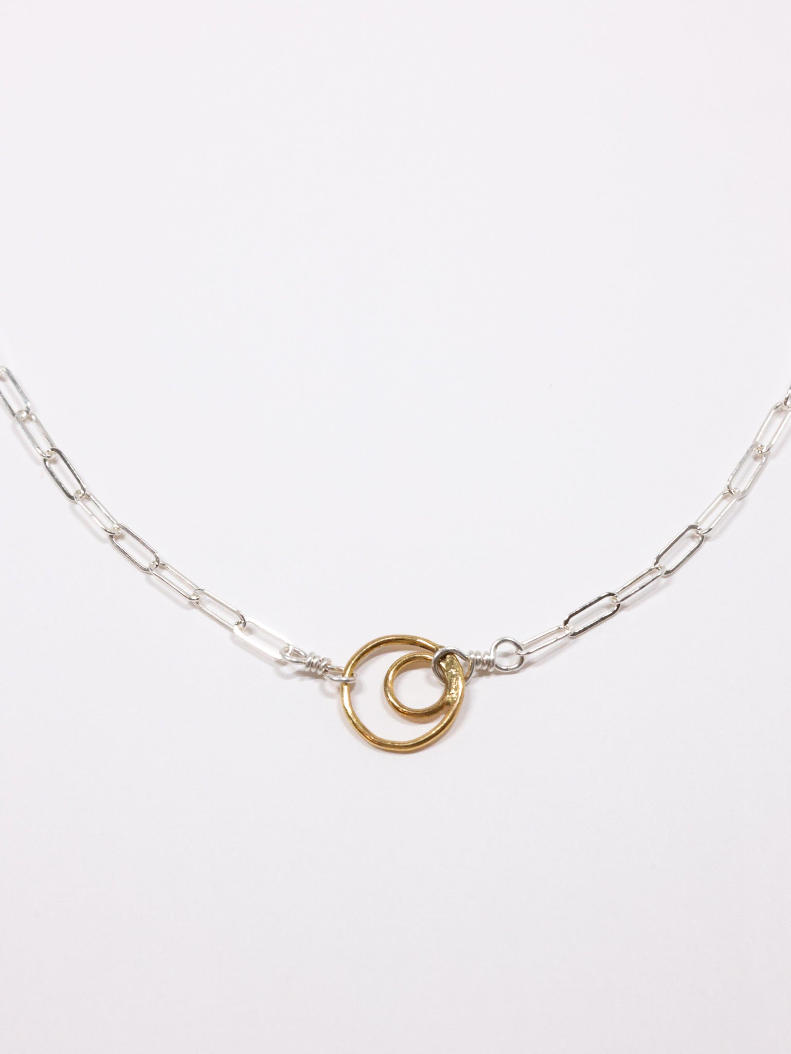 Convergent Circles necklace -silver