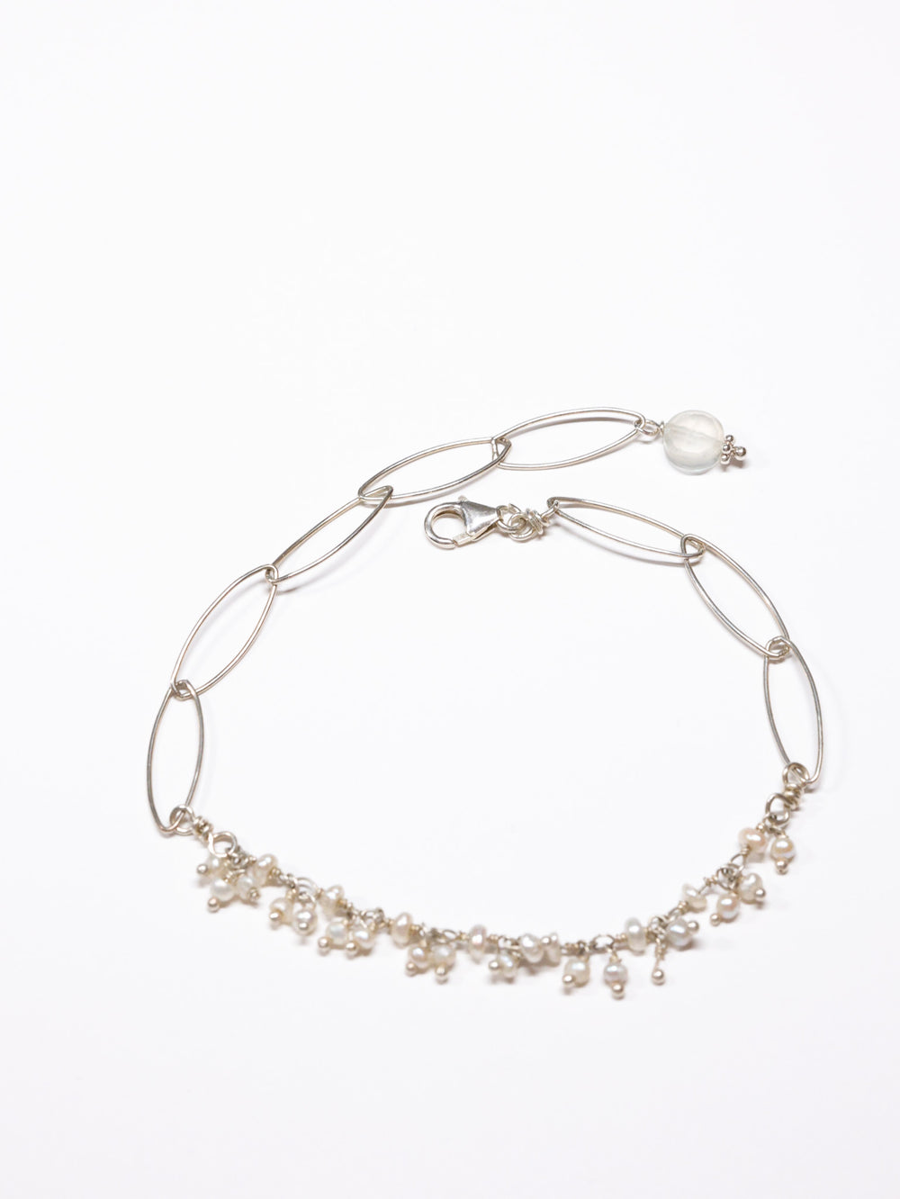 Tiny Pearls Fringe nh Bracelet -Sterling Silver