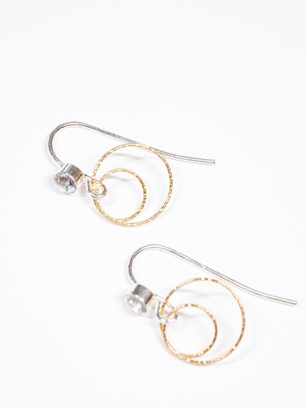 Better together diamond cut Earrings -gold on silver