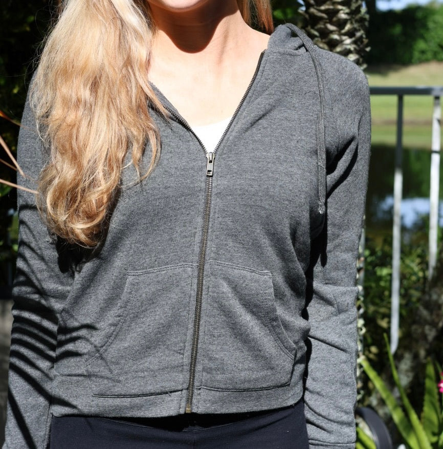 Charcoal zip up front 