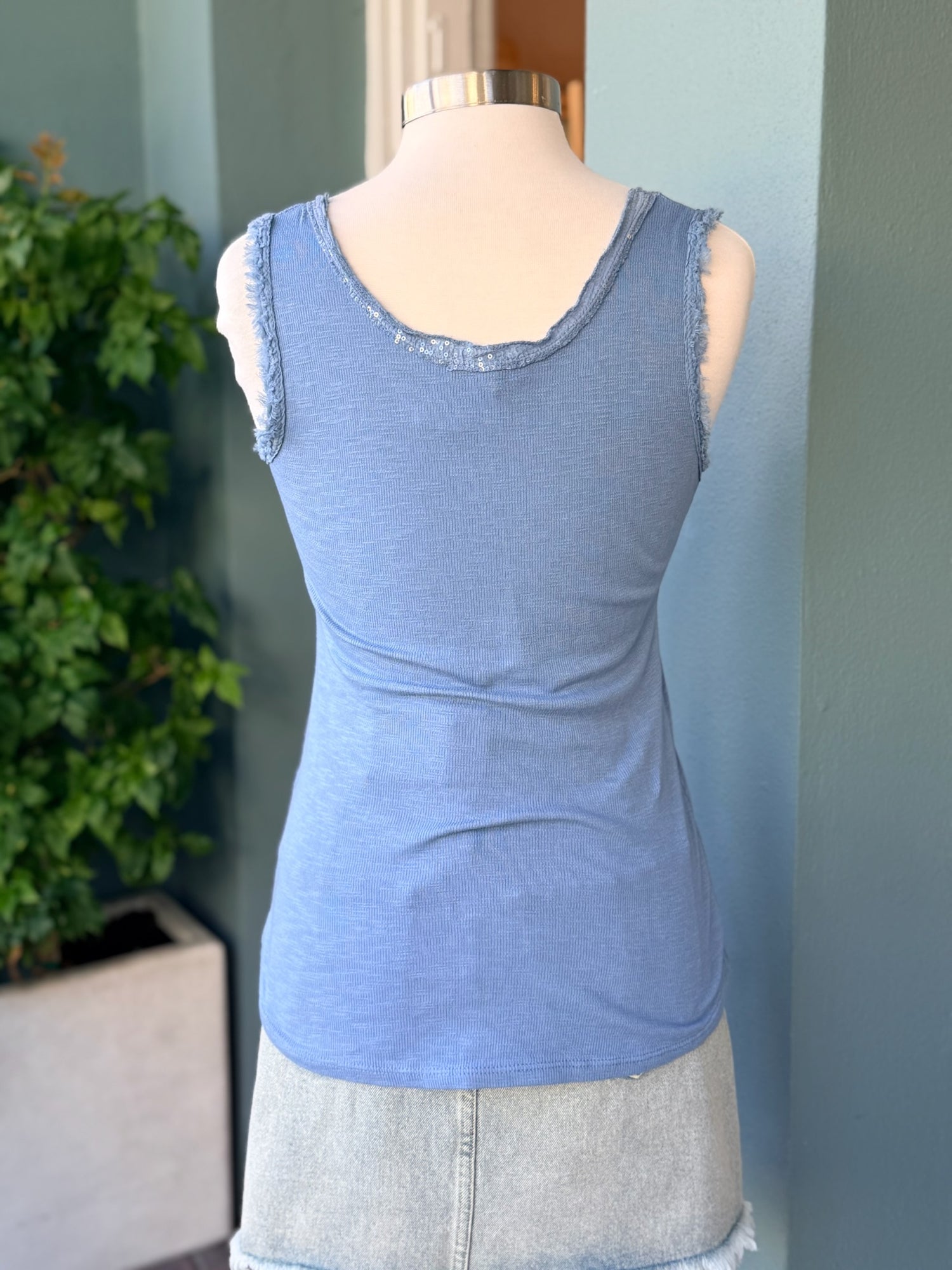 Elisa Sequin Tank in Blue