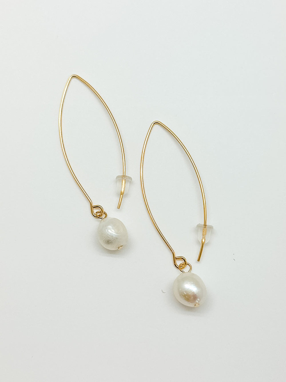 Brittany Pearl Drop Earrings-Gold
