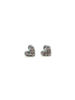 Sparkly silver heart studs 
